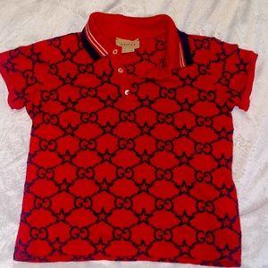 Gucci Red Cotton Baby Polo Shirt - 36 month